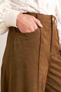 BROWN SUGAR FAUX SUEDE PANTS