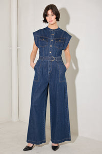 TRUE BLUE LOVE DENIM JUMPSUIT