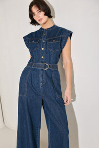 TRUE BLUE LOVE DENIM JUMPSUIT