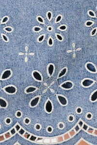 FLORAL LOVE DENIM SKORT