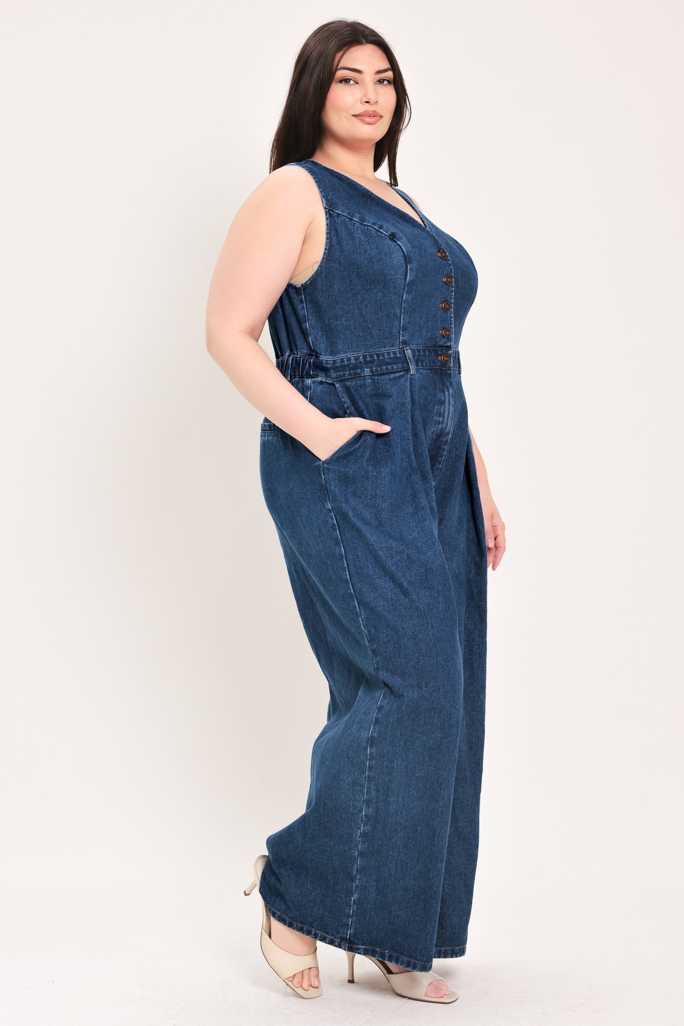 RUNWAY HIT LINE DENIM JUMPSUIT