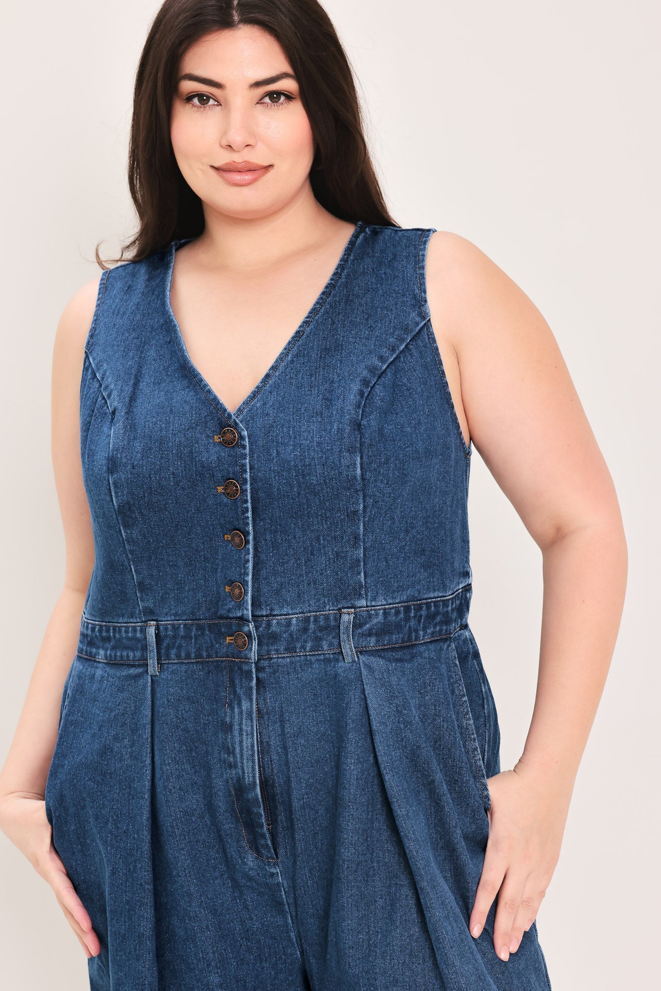 RUNWAY HIT LINE DENIM JUMPSUIT
