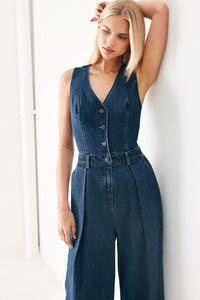 RUNWAY HIT LINE DENIM JUMPSUIT