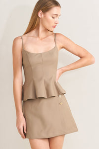 MANHATTAN PEPLUM WOVEN SKORT