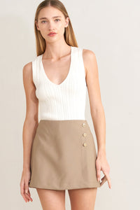 MANHATTAN PEPLUM WOVEN SKORT