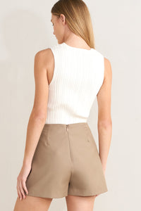 MANHATTAN PEPLUM WOVEN SKORT