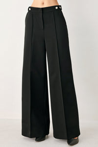 BLACK POWER PALAZZO WOVEN PANTS
