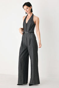 EXECUTIVE NOIR FLOW WOVEN JUMPSUIT
