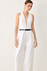 PRETTY MOMENT HALTER WOVEN JUMPSUIT