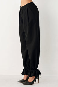 NOIR DRAWSTRING WOVEN PANTS
