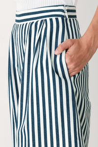 PORTSIDE STRIPE WOVEN WIDE LEG PANTS