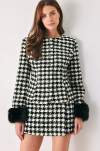 PARIS HOUNDSTOOTH BLACK/WHITE SKORT