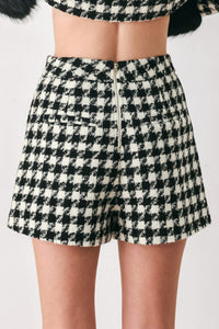 PARIS HOUNDSTOOTH BLACK/WHITE SKORT