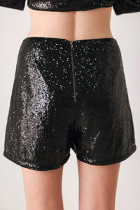 MIDNIGHT DISCO BLACK SEQUIN SKORT