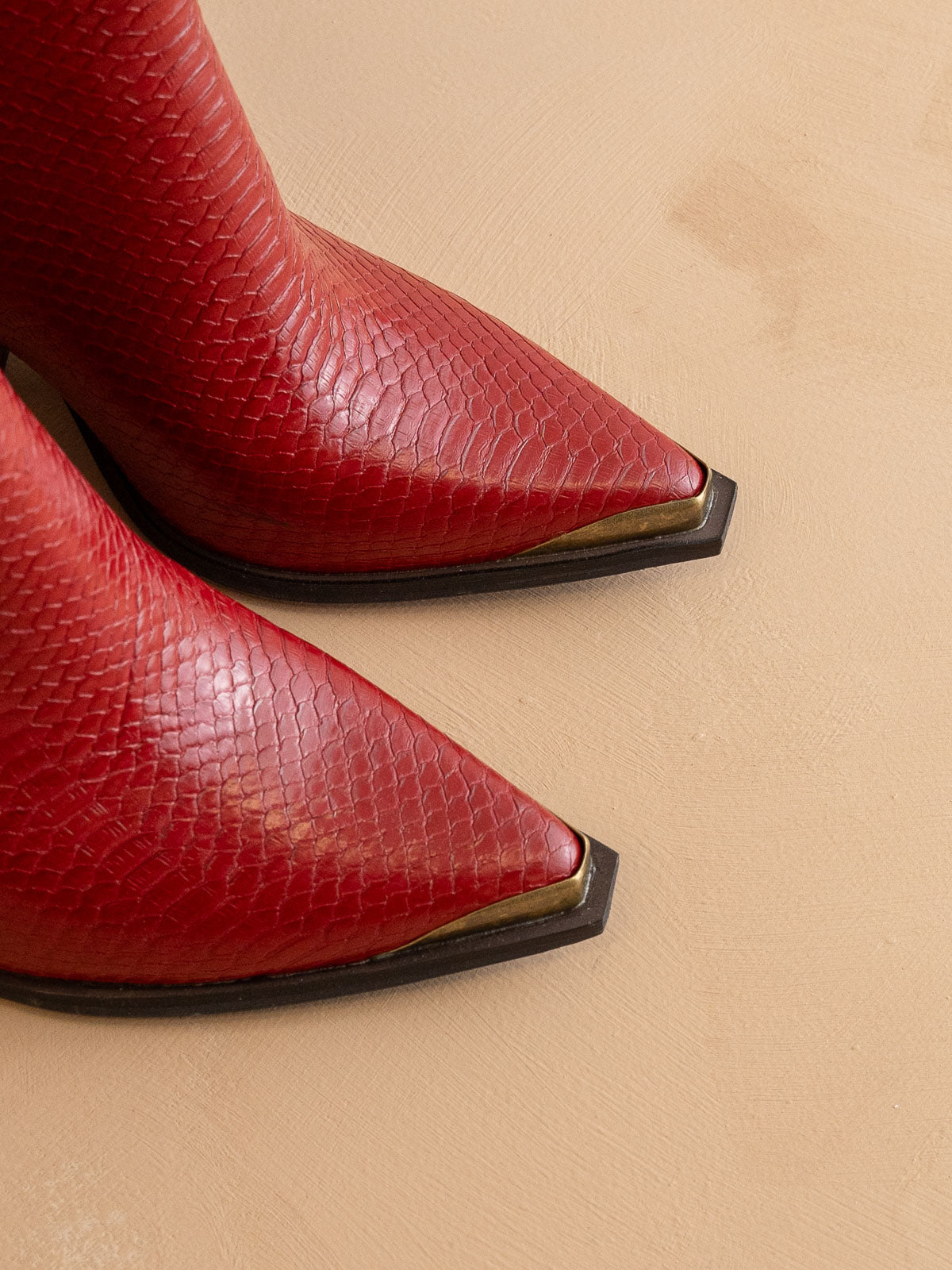 The Frankie | Red Pointed Toe Cap Bootie