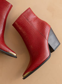 The Frankie | Red Pointed Toe Cap Bootie