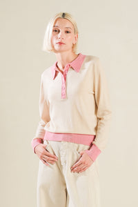 HIDDEN REFLECTIONS SWEATER POLO TOP