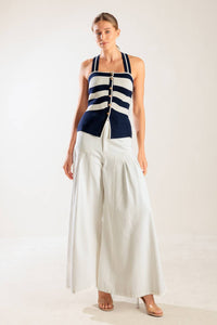 SHINE BRIGHT NAVY KNIT TOP