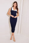 SO MAGNETIC NAVY SWEATER MIDI DRESS