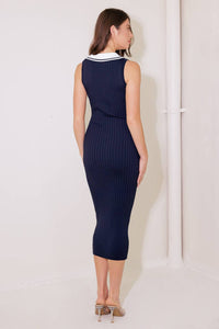 SO MAGNETIC NAVY SWEATER MIDI DRESS
