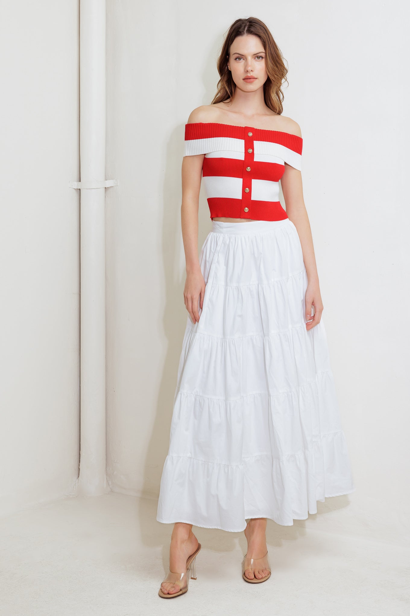 MODERN MUSE RED KNIT TOP