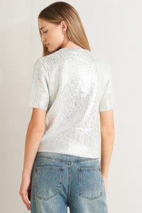 SILVER GLOW KNIT TOP