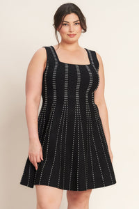 SUGAR STRIPE JACQUARD SWEATER MINI DRESS