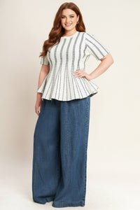 EVENING RUSTLE JACQUARD SWEATER TOP