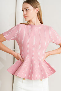 EVENING RUSTLE JACQUARD SWEATER TOP