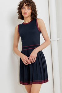 BERRY STRIPE SWEATER MINI DRESS