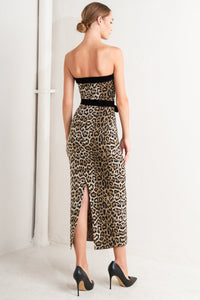 WILD ROMANCE LEOPARD KNIT MIDI DRESS