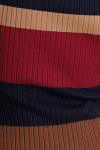 FALL RHYTHM COLOR BLOCKED MIDI SWEATER DRESS