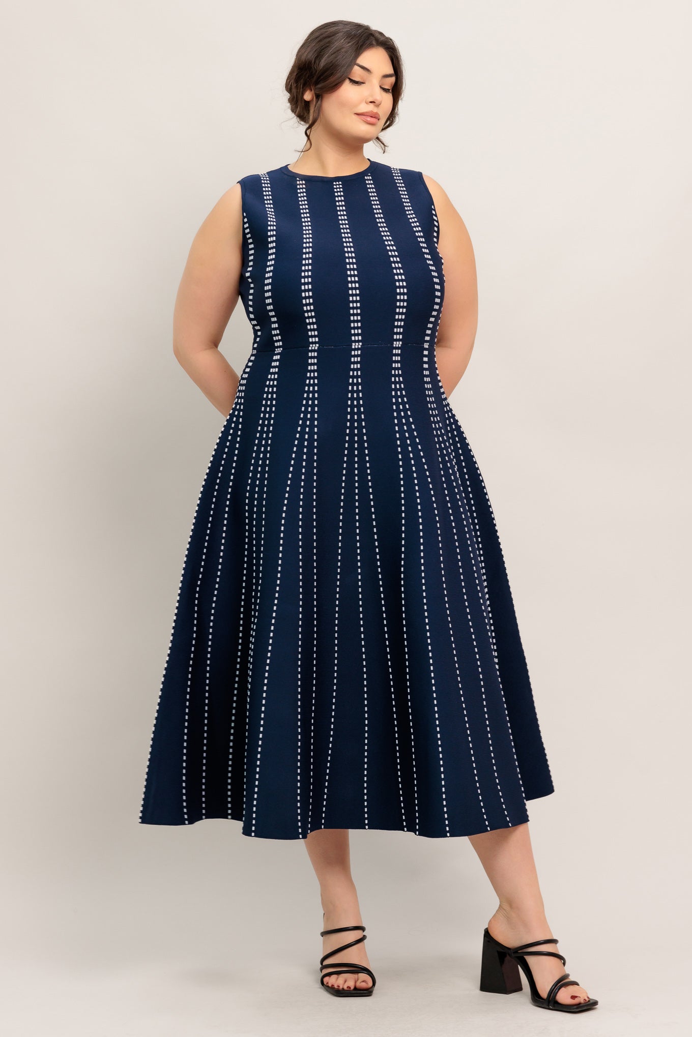 PERFECTLY POISED JACQUARD SWEATER MIDI DRESS