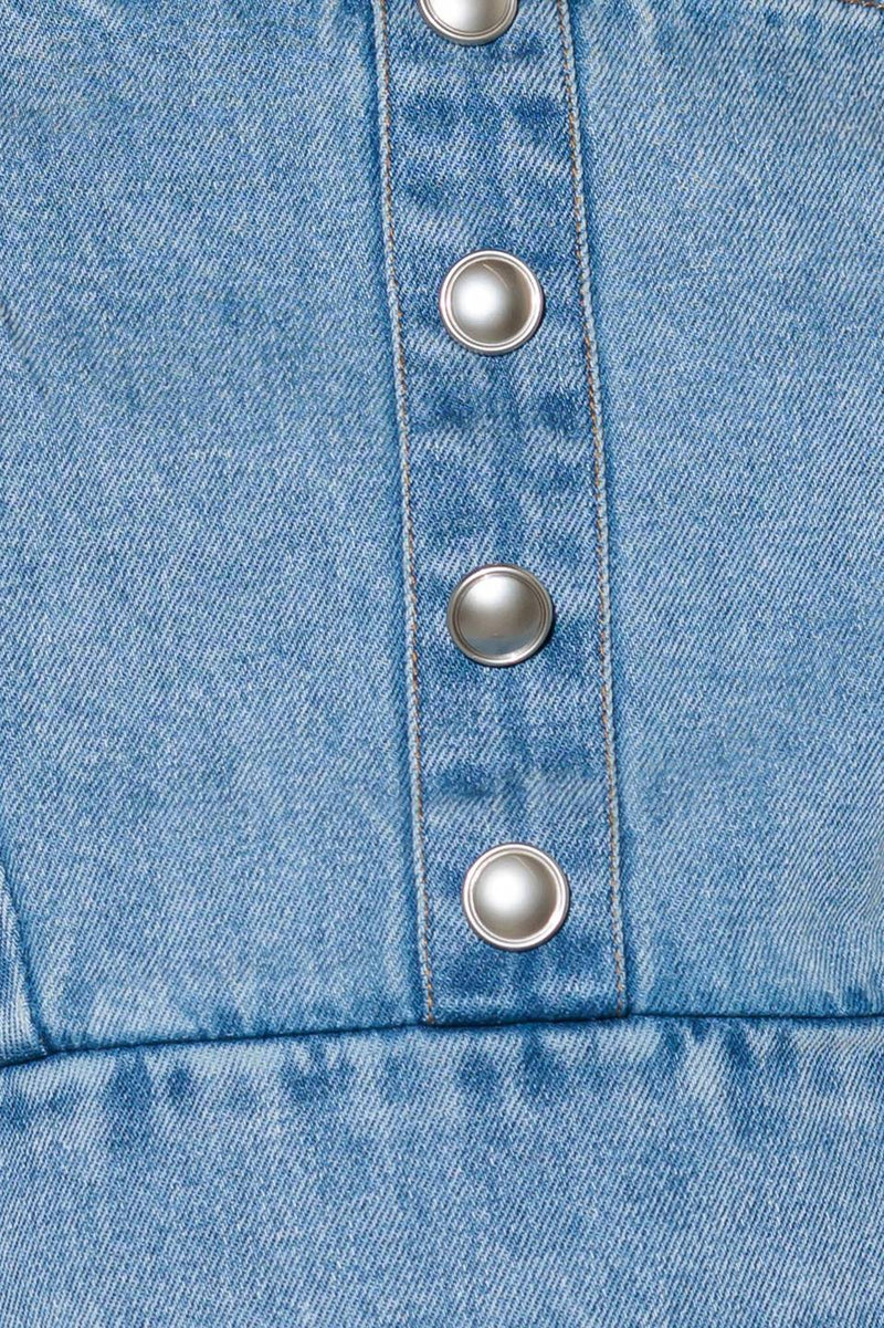 EVER SO SWEET LIGHT INDIGO DENIM TOP