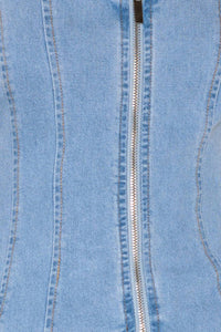 ALMOST ANGELIC LIGHT INDIGO DENIM TOP