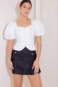 NEVER ORDINARY WHITE WOVEN TOP