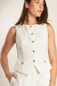 THINK LATER WOVEN LACE VEST
