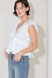 SCARLET COUNTRY GIRL WOVEN TOP