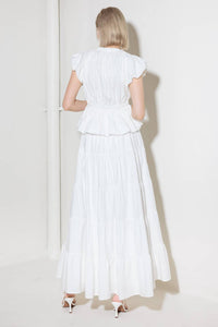 SLOW DOWN IN WHITE WOVEN TOP