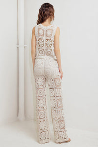 COASTAL BREEZE CROCHET VEST AND PANT SET