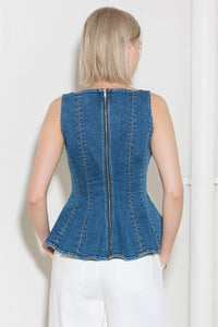ENDURING SPARK BLUE DENIM TOP