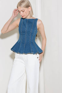 ENDURING SPARK BLUE DENIM TOP