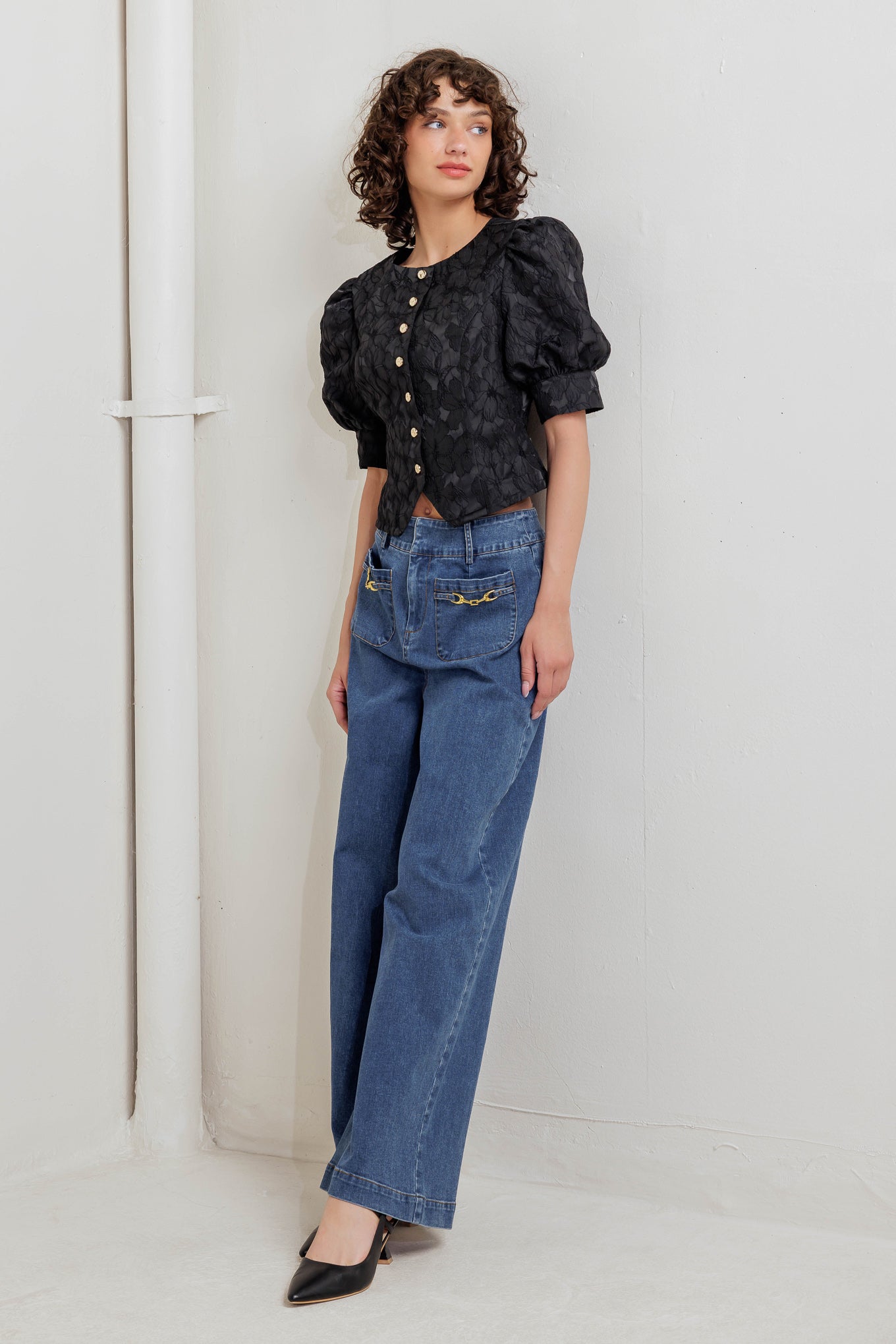 QUIET LUXE ROMANCE WOVEN TOP