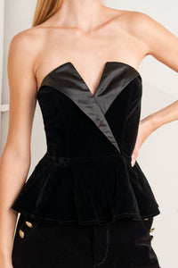 MIDNIGHT VELVET FLARE TOP