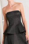 EVENING SCULPT METALLIC THREADED WOVEN TOP