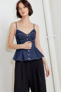 SILENT AUTHORITY DENIM CAMI TOP