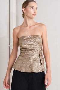 LIQUID GOLD WOVEN TOP