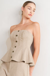 MODERN CORSET MOCHA KNIT TOP