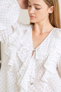 MADE OF DREAMS POLKA DOT WOVEN TOP