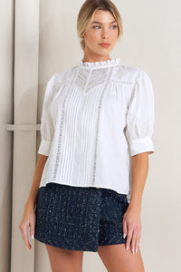 PURE POETRY VICTORIAN WOVEN TOP